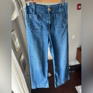 THE COLETTE DENIM CROPPED WIDE-LEG JEANS BY MAEVE